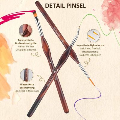 Le pinceau de modèle de précision détaillant la fabrication de la peinture Le pinceau pour les modèles à échelle